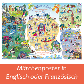 Großes Märchen Lernposter Französisch – Contes de Fées für Kinder, Schule, Französischunterricht