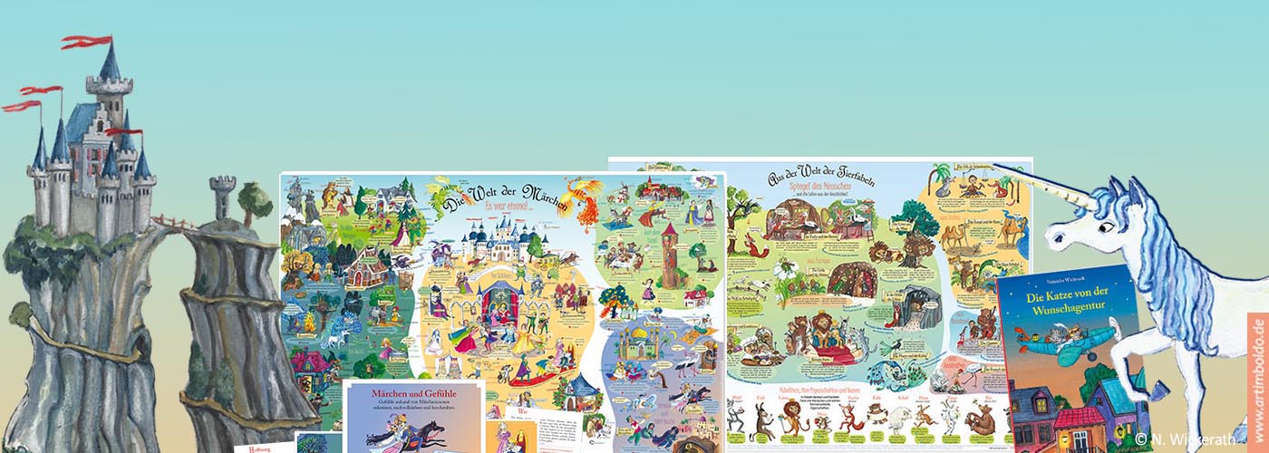 Lernposter, Bücher, Karten für Familie, Schule, Kita