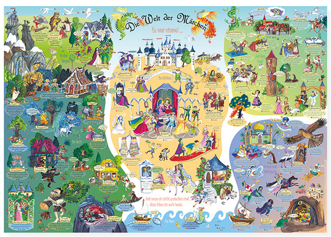 Lern- und Themenkarte "Welt der Märchen" - Erweiterte Version 